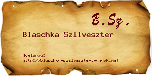 Blaschka Szilveszter névjegykártya